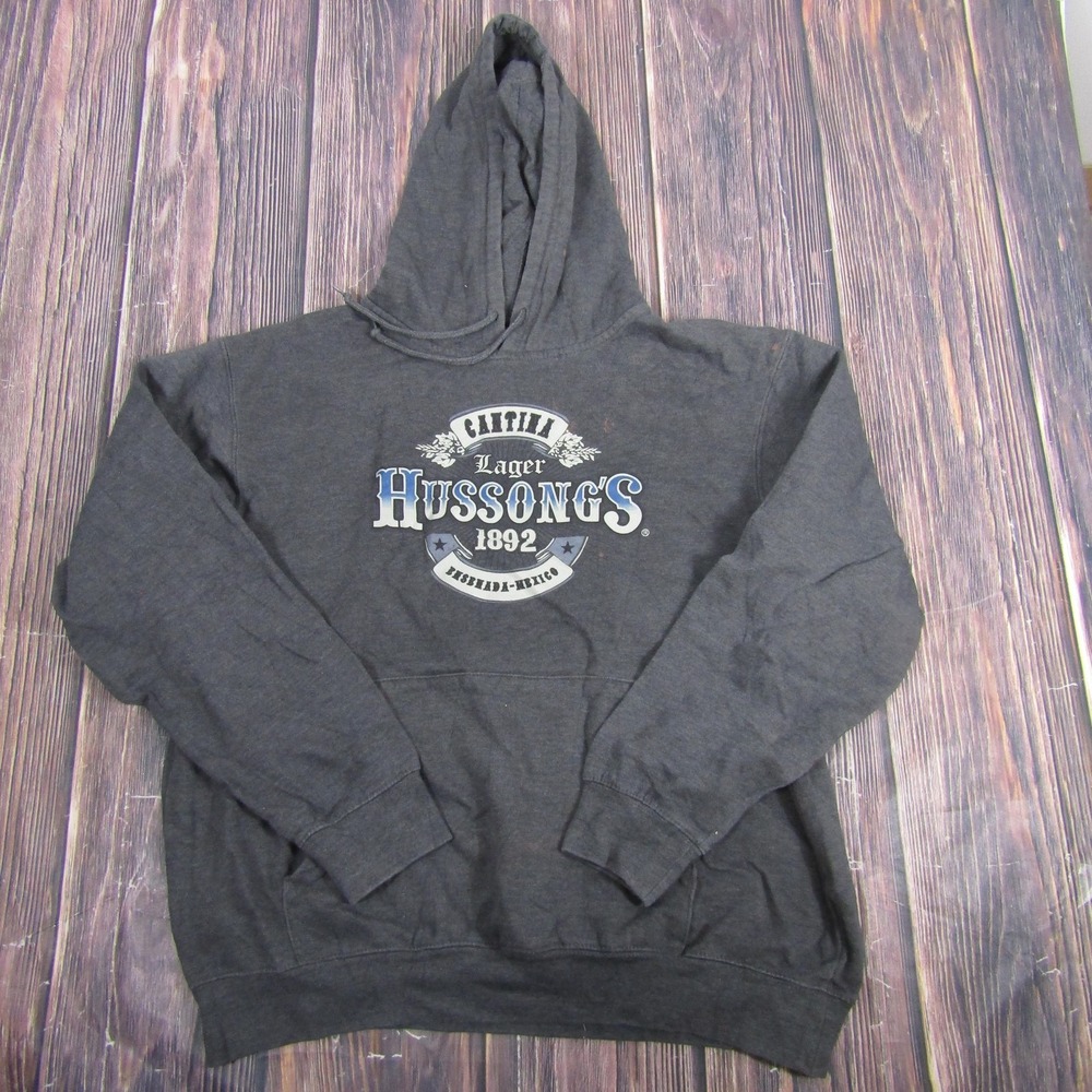 Hussong's Cantina Hoodie‎ Mens Large Pullover Ensenada Mexico 1892 Lager Beer